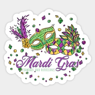 Watercolor Mardi Gras Masks & Beads Sticker